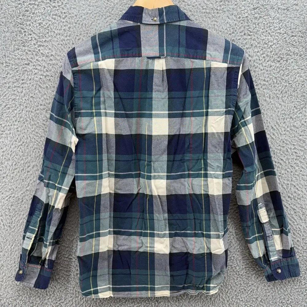 J Crew All‎ Oxford Cotton Blue Plaid Button Up Shirt Mens Sz S Slim Fit Preppy